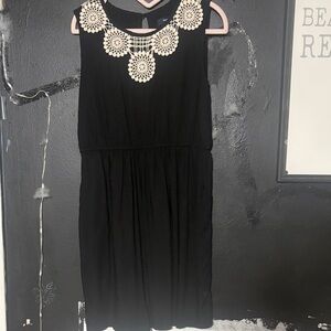 GAP Black Dress with Cream Accents